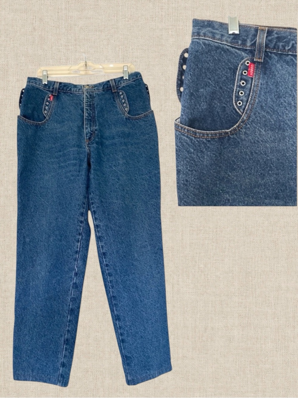 Vintage 90s Cobra Jeans Grommet Canada 100% Cotton High Rise Straight Leg Fits M